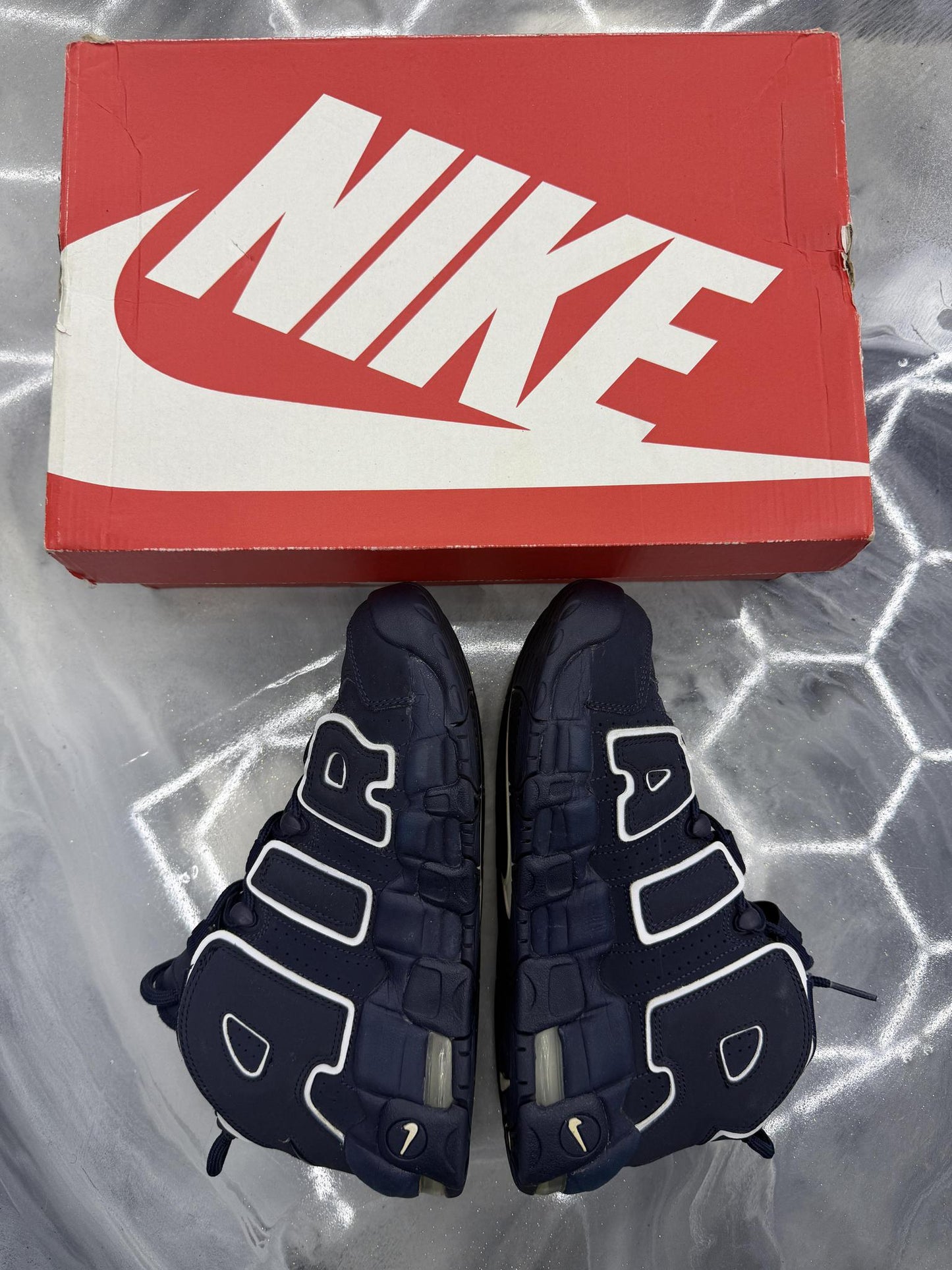 Nike Air More Uptempo "Navy" Used Size 7Y/8.5W
