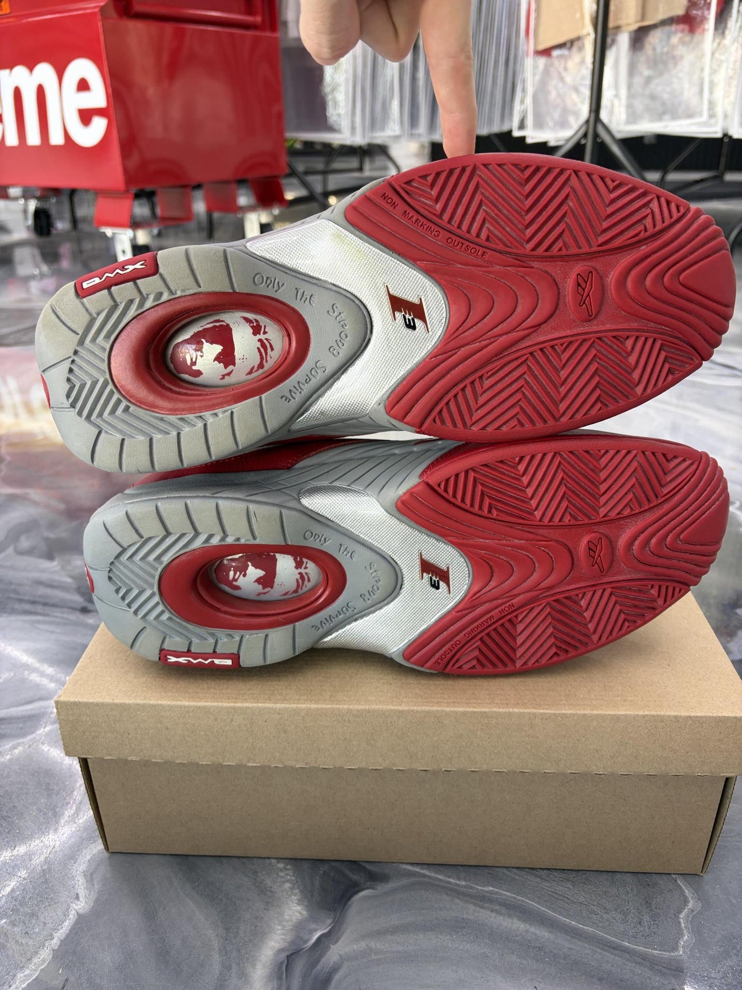 Reebok Answer 4 "Red White" Used Size 14
