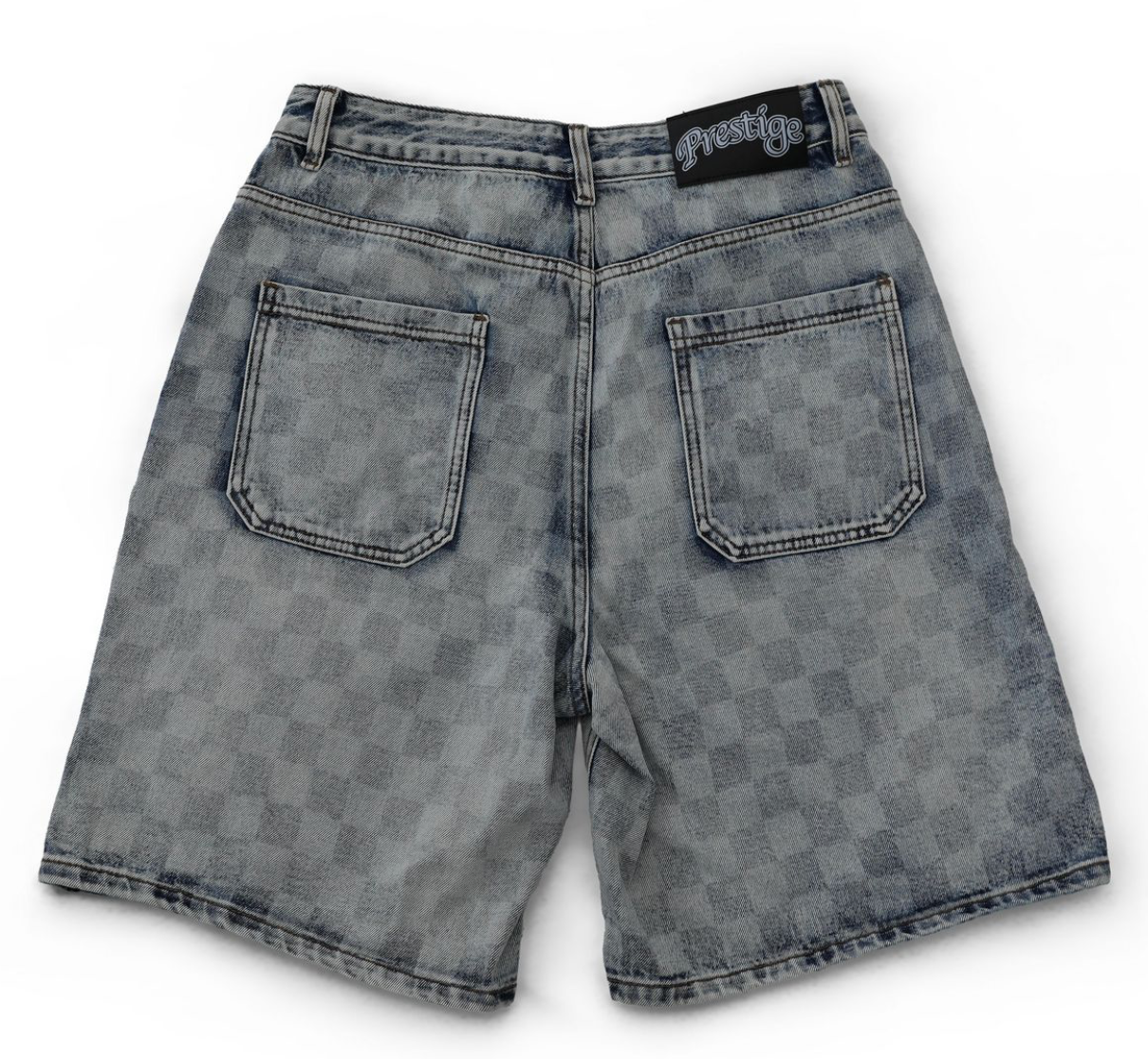 Prestige Checkerboard Jorts "Black"