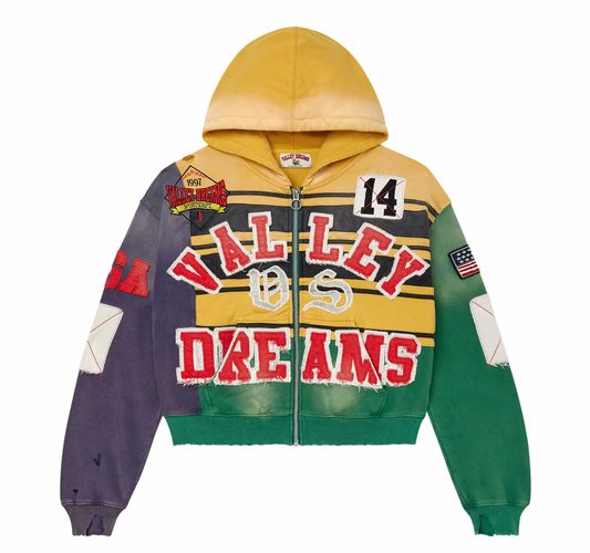 Vale Mardi Gras Zip Up Jacket "Yellow/Green"