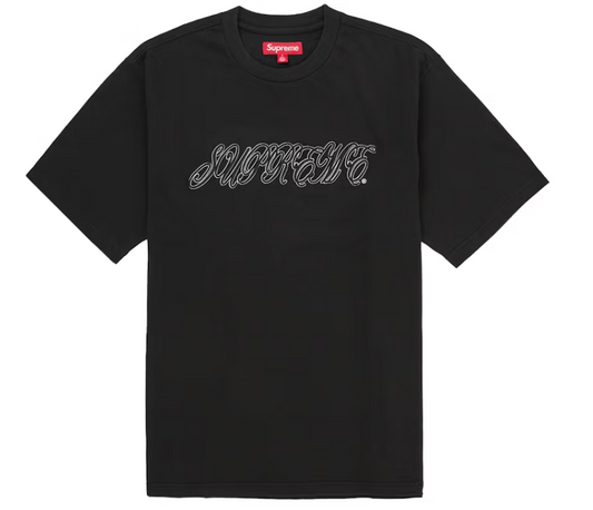Supreme Raised Script Tee "Black White"