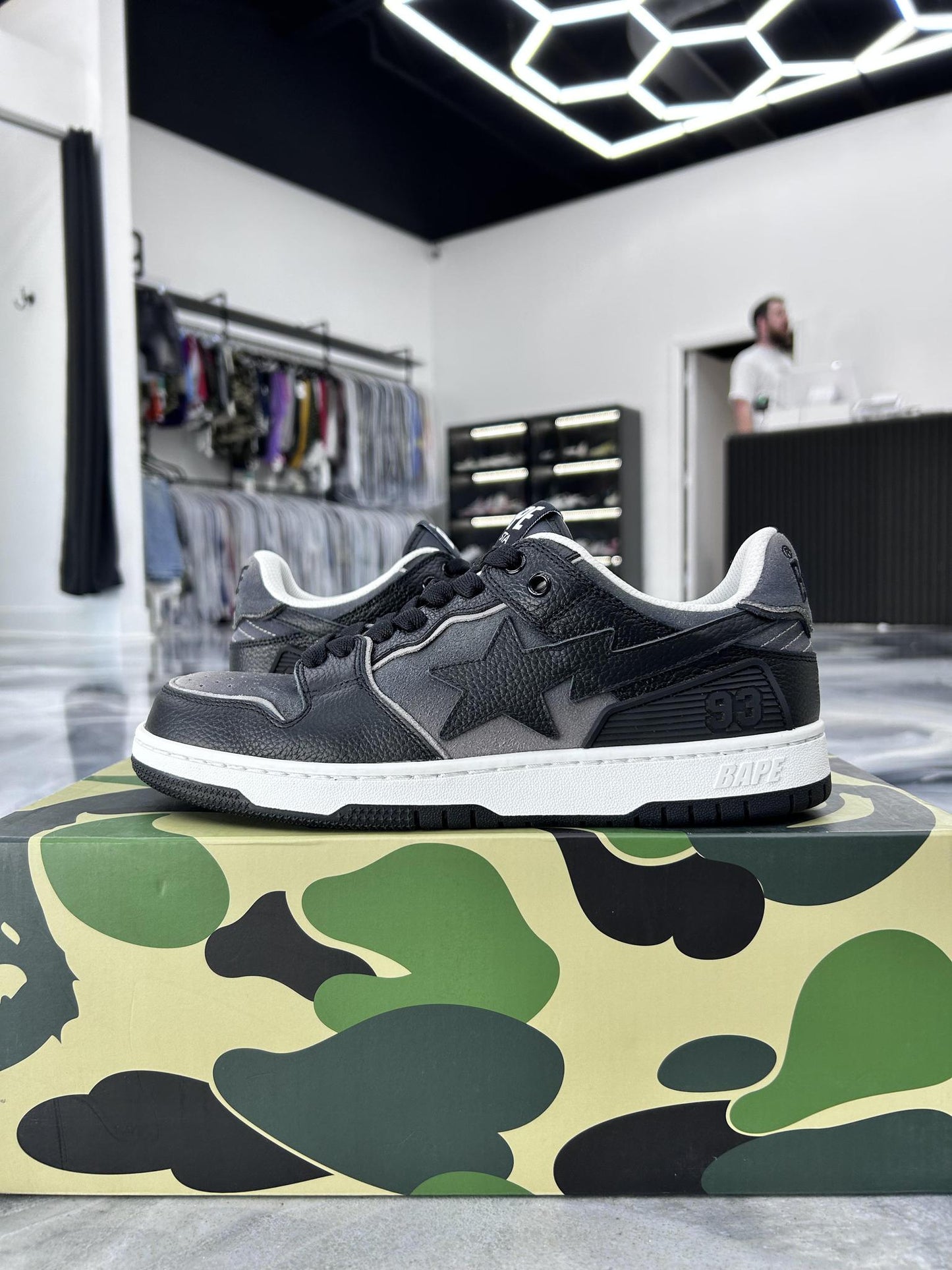 Bape Sk8 "Black Grey" Used Size 8