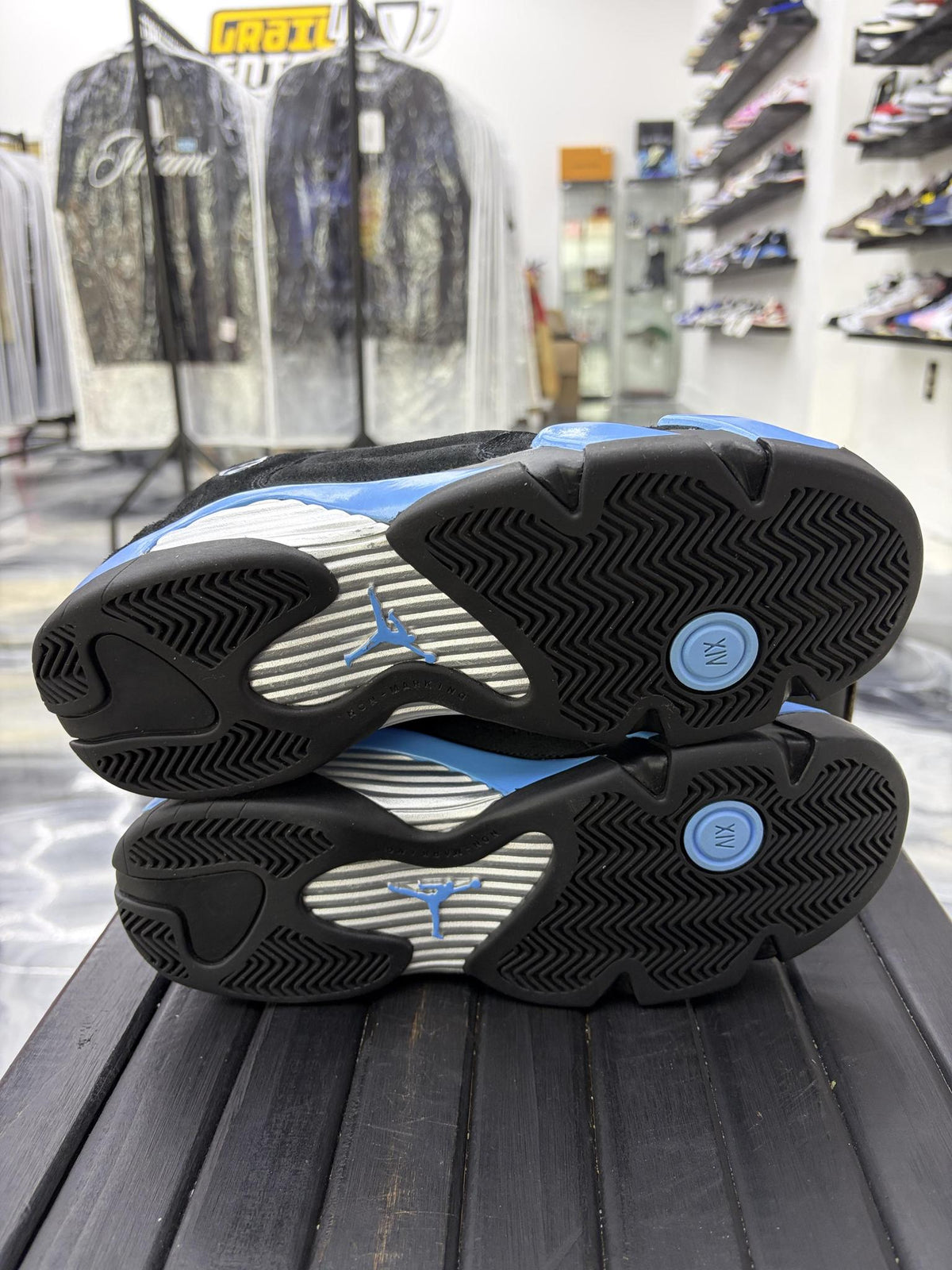 Jordan 14 "University Blue" Used Size 7Y/8.5W