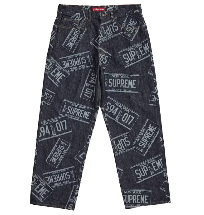 Supreme License Plate Baggy Denim "Dark Wash"