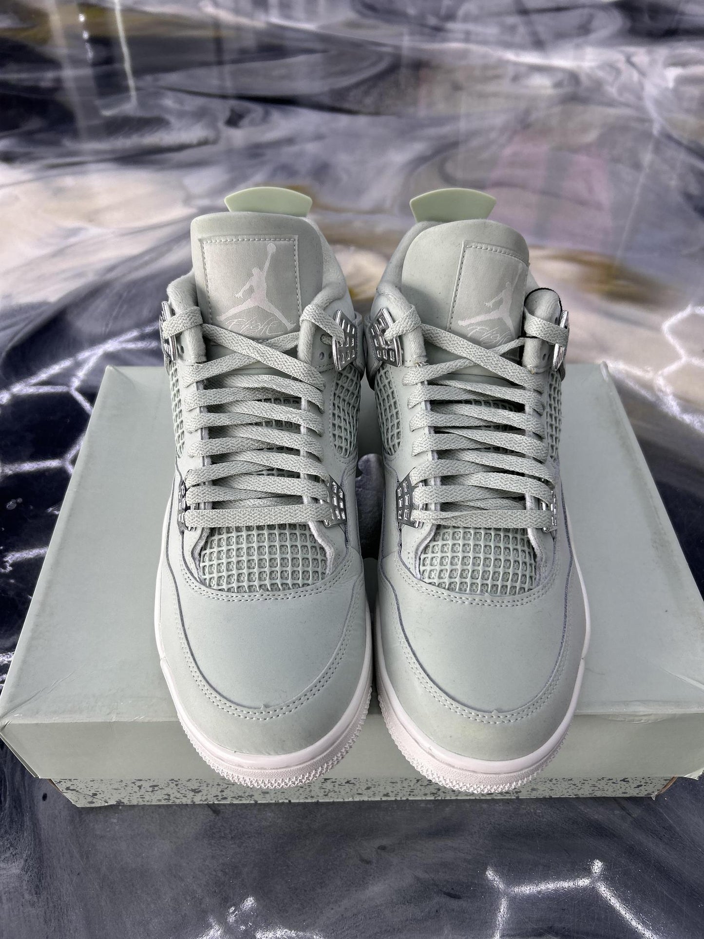 Jordan 4 "Seafoam Sail" Used Size 12W/10.5M