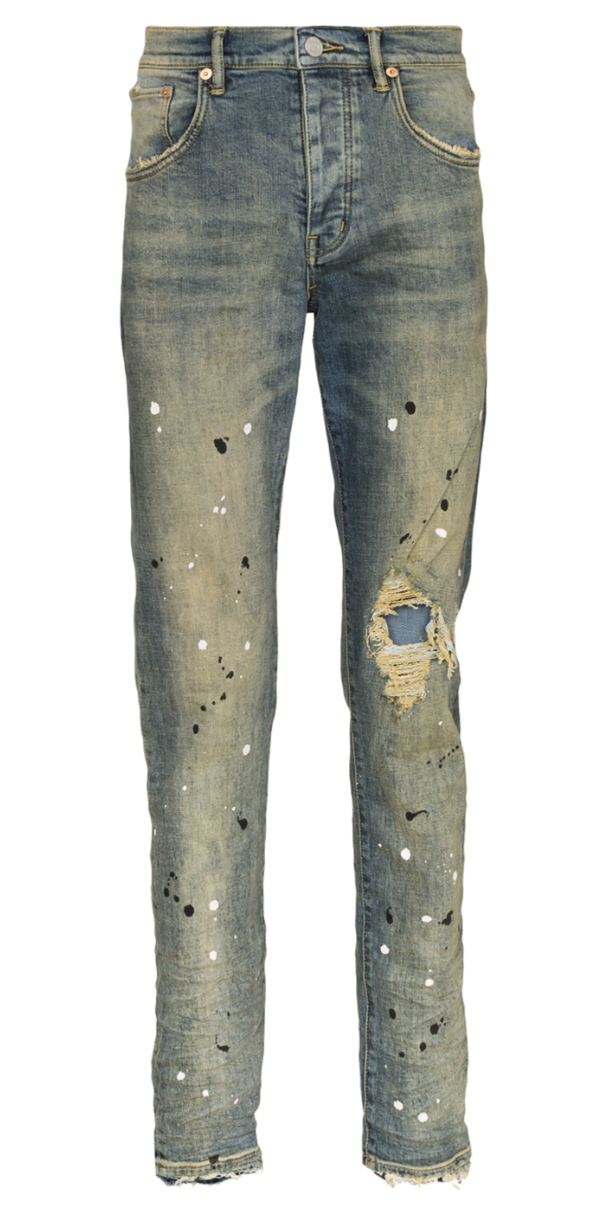 Purple Label Denim Paint Splatter Jeans "Blue"