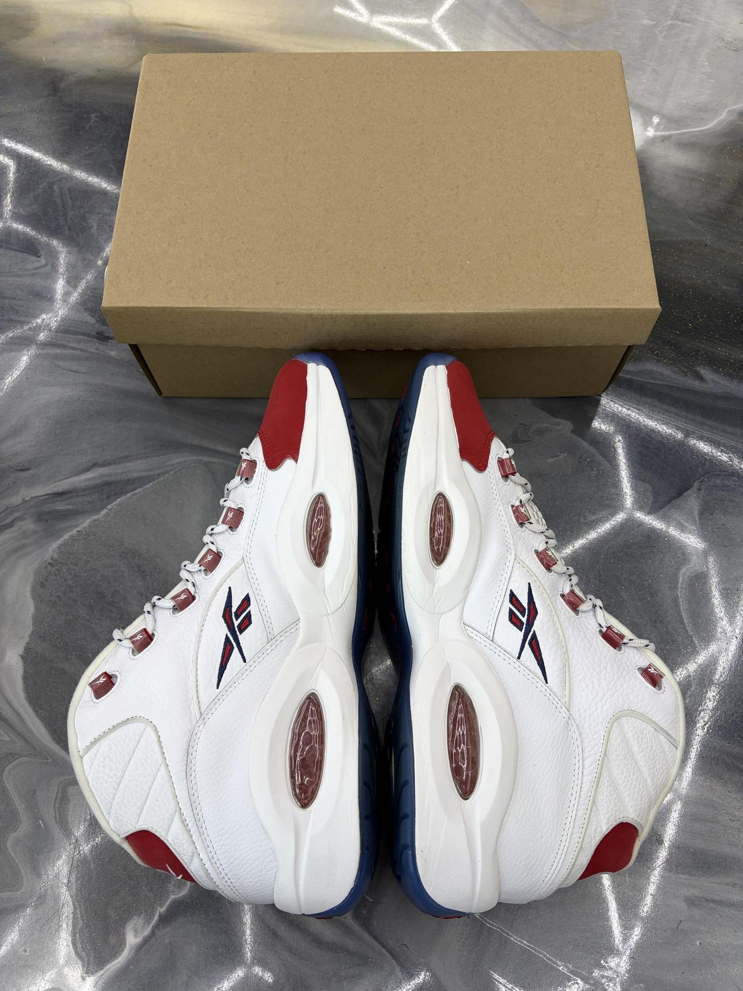 Reebok Question Mid "Red Toe" Used Size 14