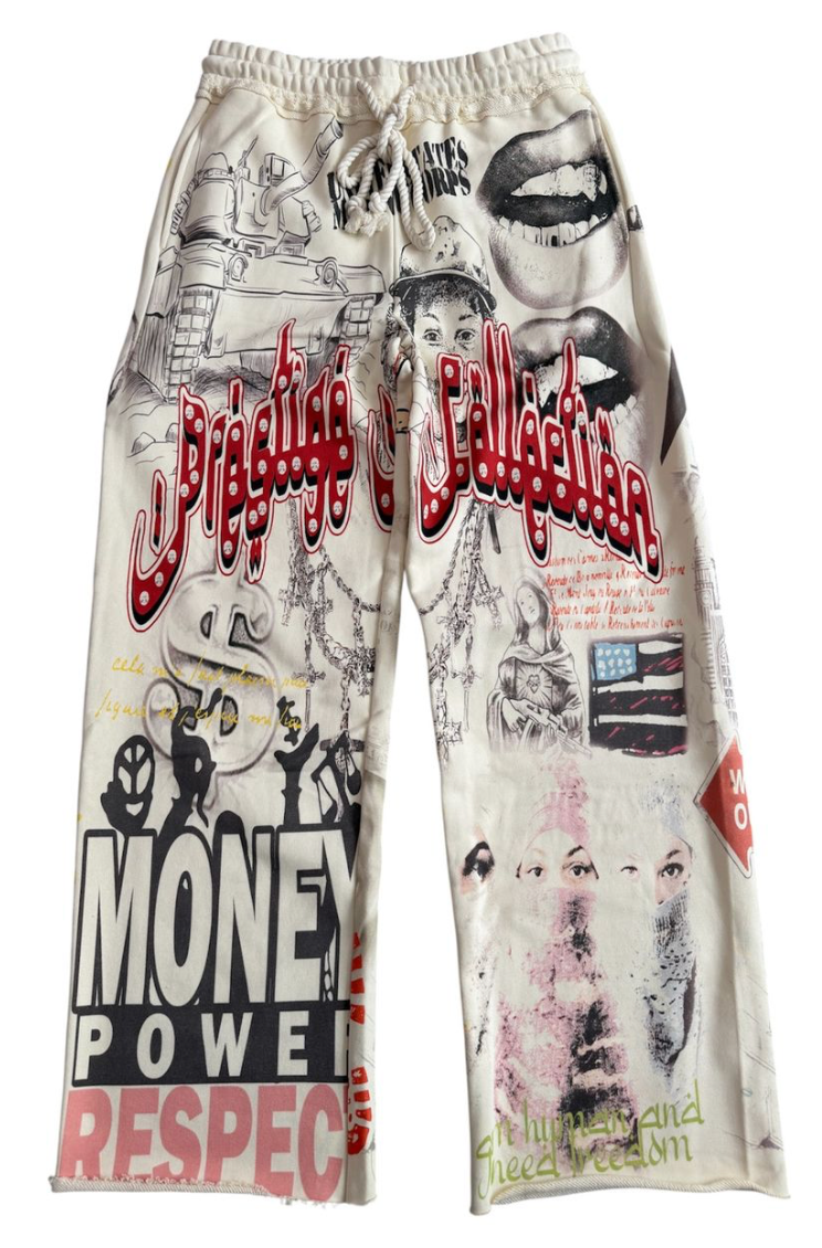 Prestige Money Power Respect Sweats "Cream"