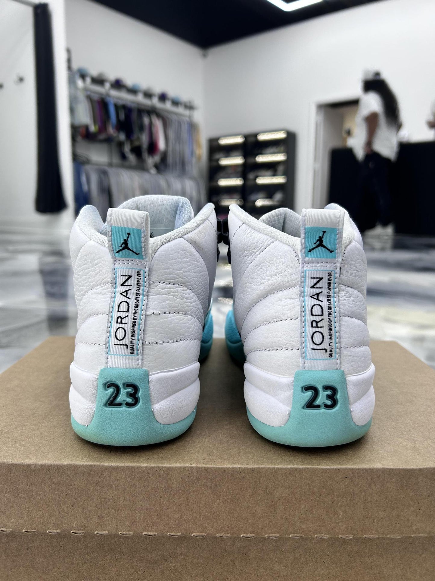 Jordan 12 "Light Aqua" Used Size 4.5Y/6W