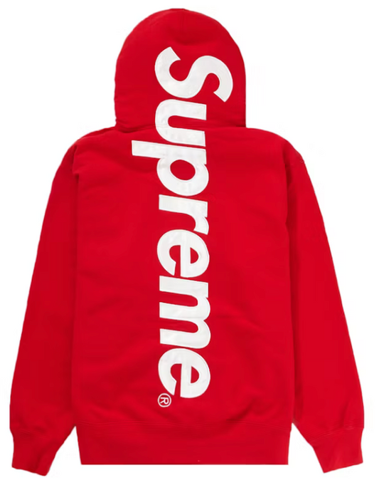 Supreme Satin Applique Hoodie "Red"