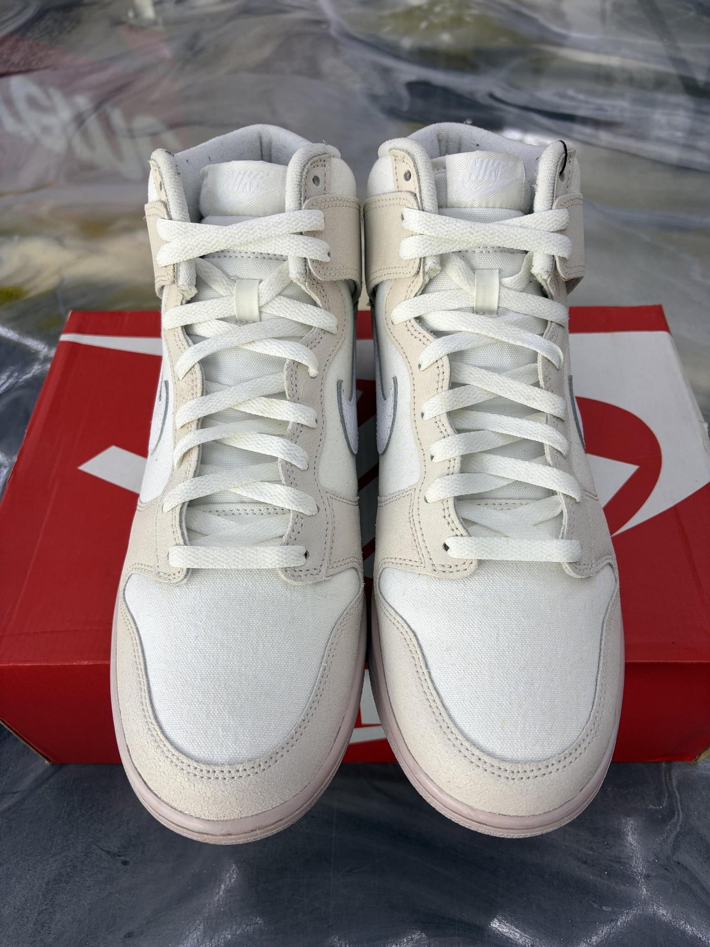 Nike Dunk High "Cracked Leather Swoosh" Used Size 12