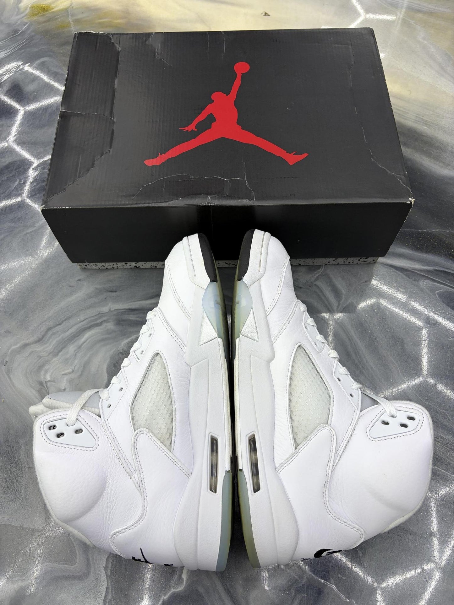 Jordan 5 "White Metallic" Used Size 11.5