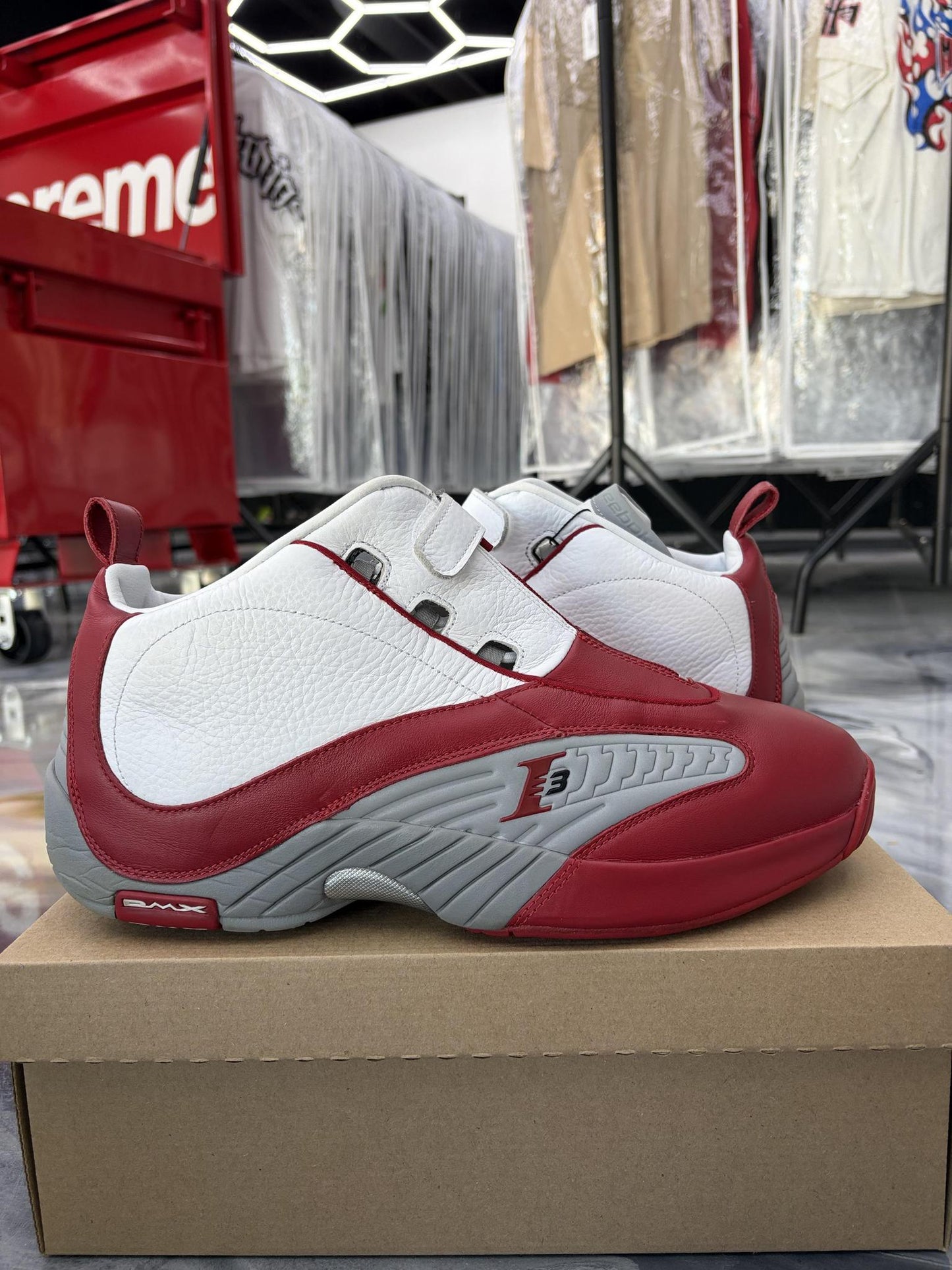 Reebok Answer 4 "Red White" Used Size 14