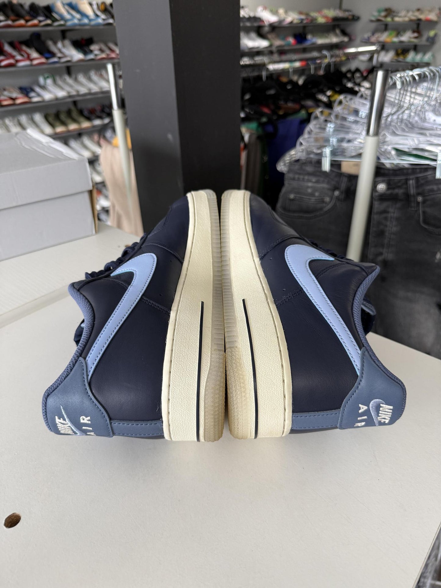 Nike Air Force One Low "Obsidian Aluminum" Used Size 11.5