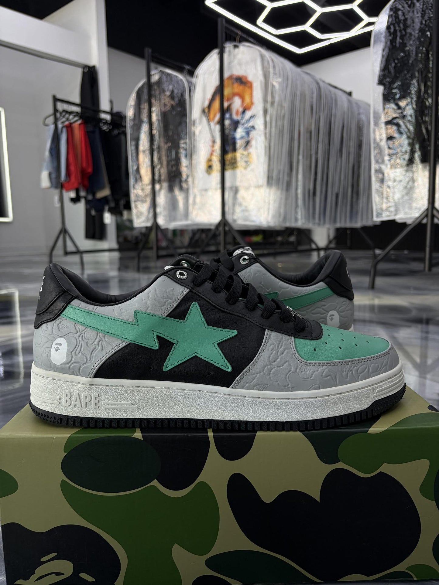Bape Sta "Teal Black Grey" Used Size 13