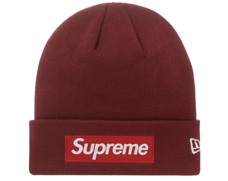 Supreme New Era Logo Beanie "Cardinal"