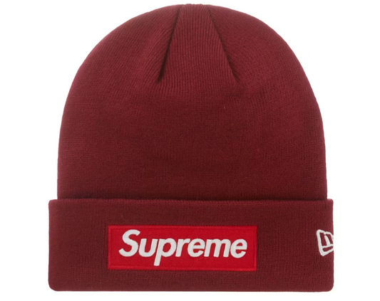 Supreme New Era Logo Beanie "Cardinal"