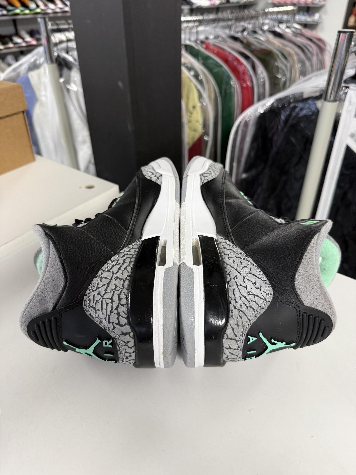 Jordan 3 "Glow Green" Used Size 5.5Y/7W