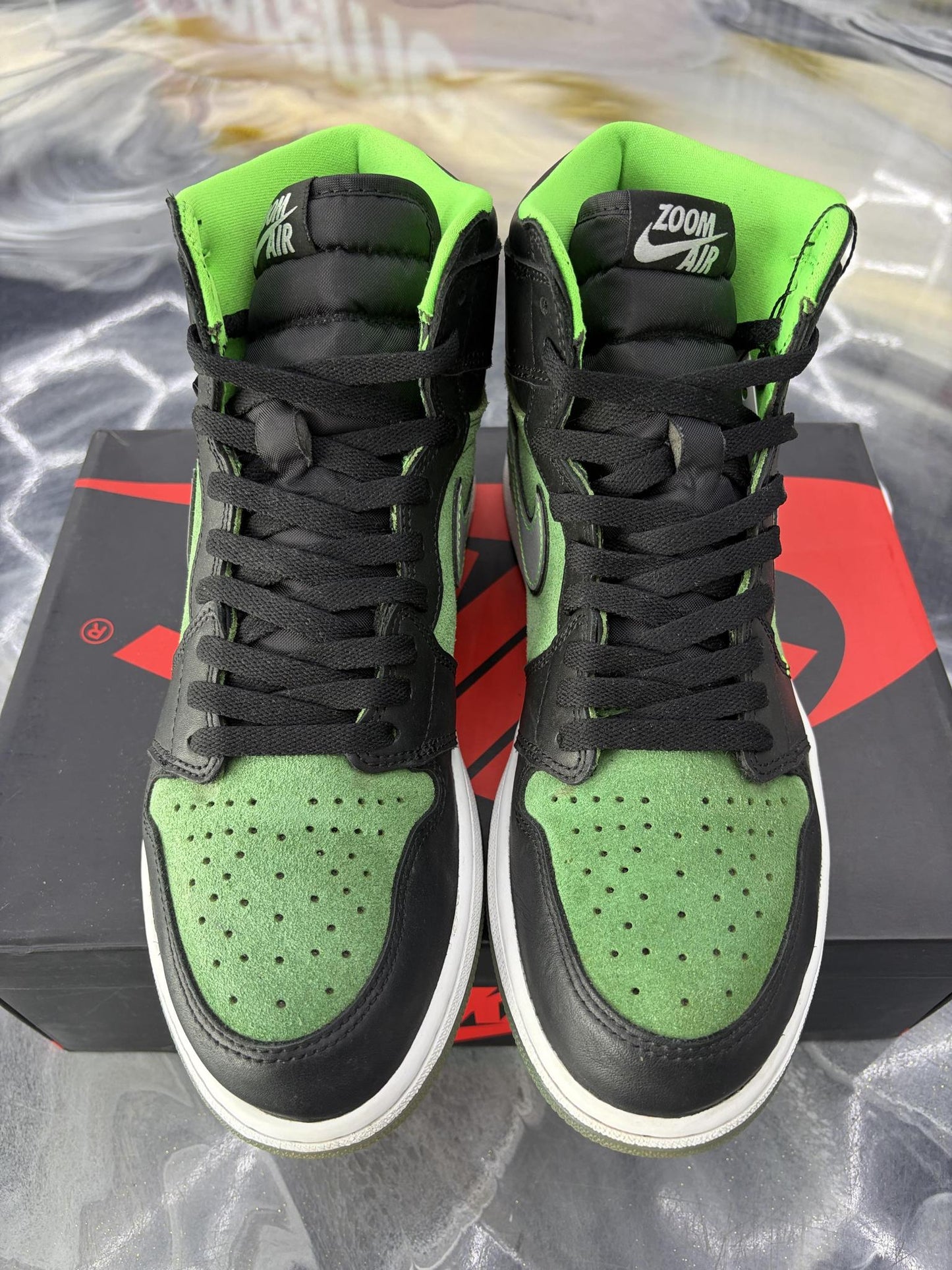 Jordan 1 High Zoom "Zen Green" Used Size 10.5