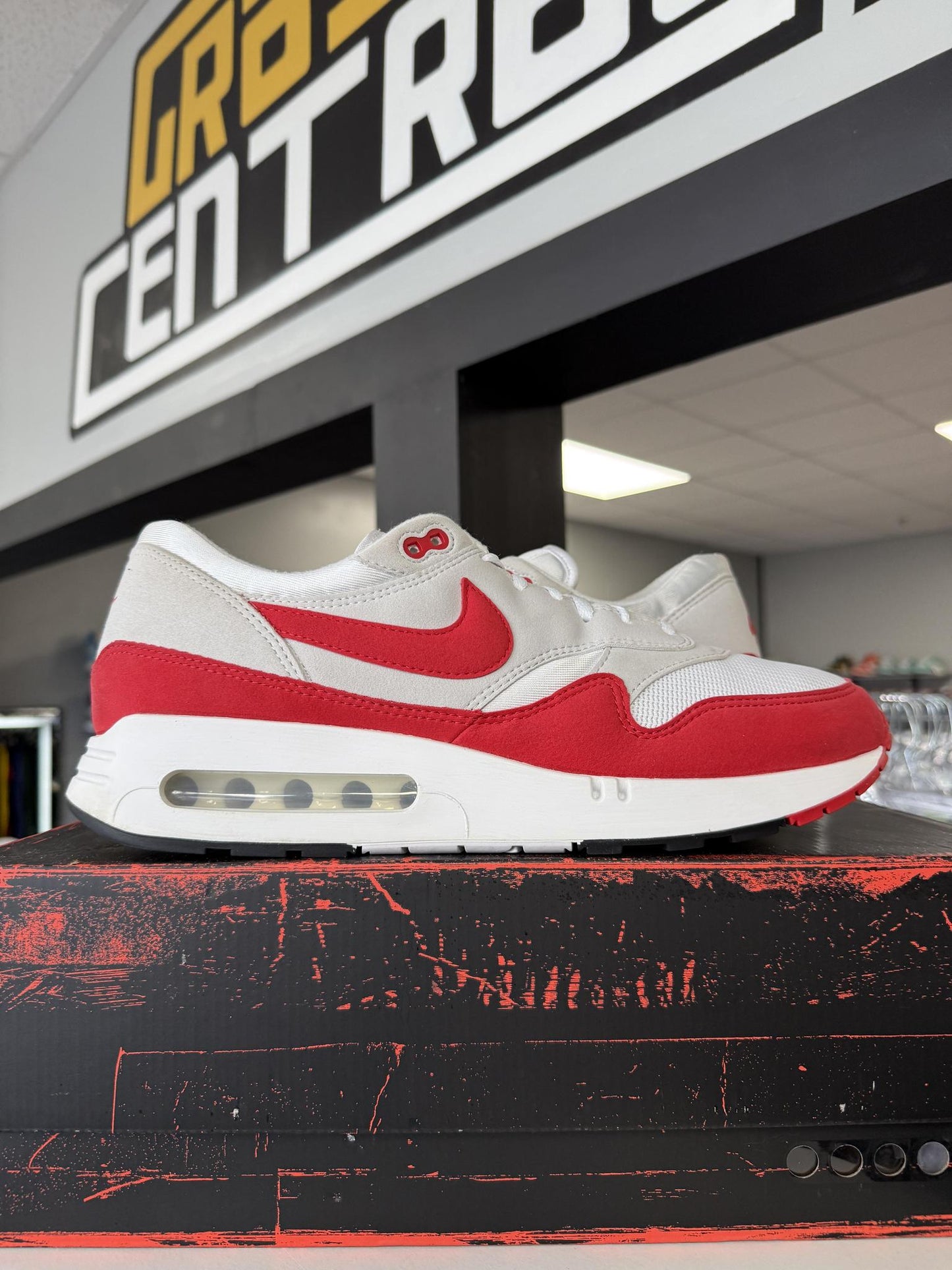 Nike Air Max 1 "Big Bubble University Red" Used Size 14