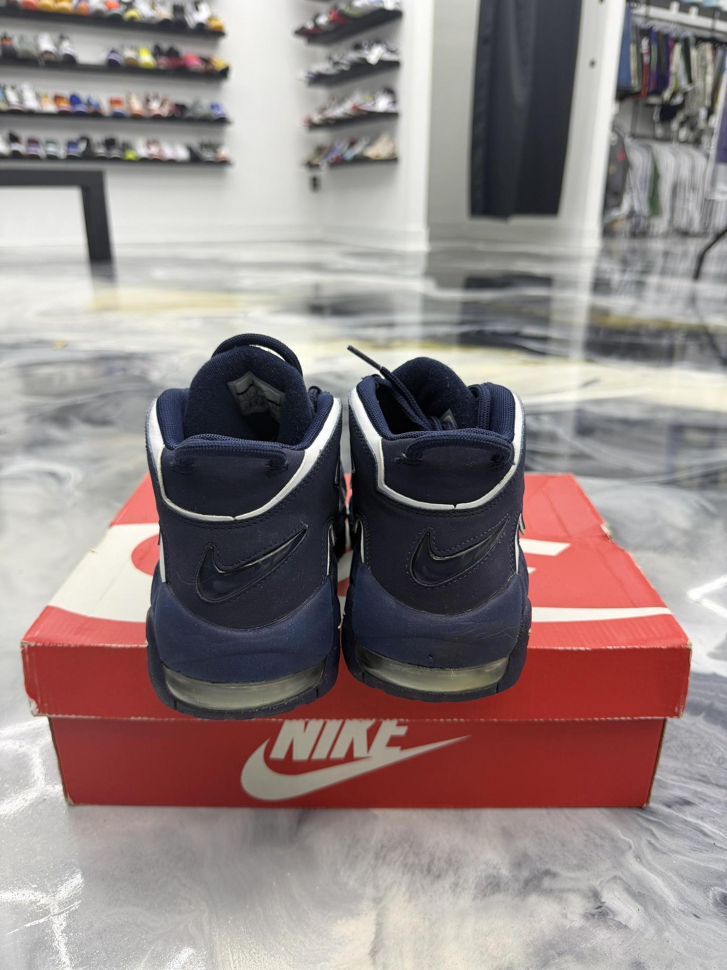 Nike Air More Uptempo "Navy" Used Size 7Y/8.5W