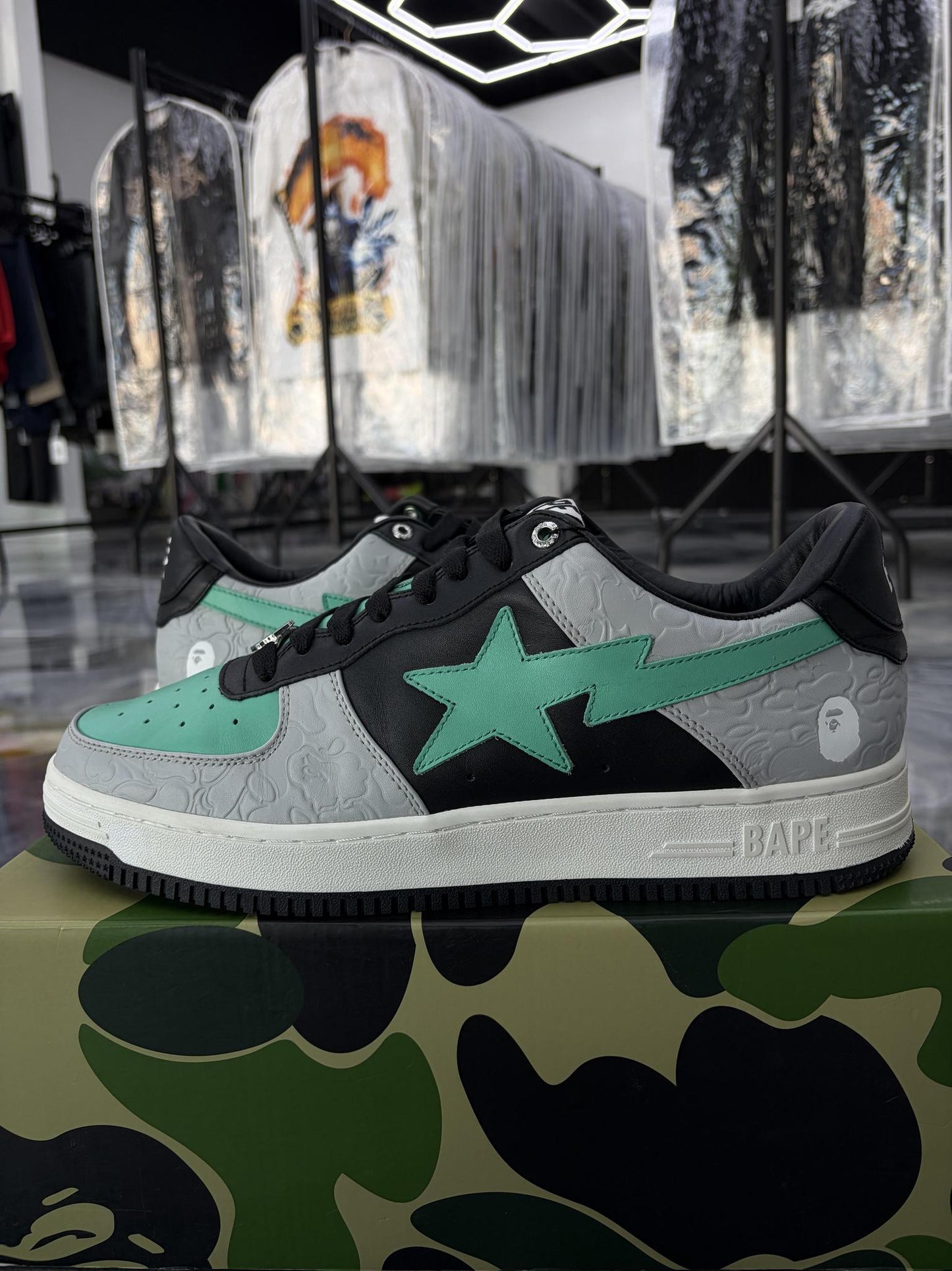 Bape Sta "Teal Black Grey" Used Size 13