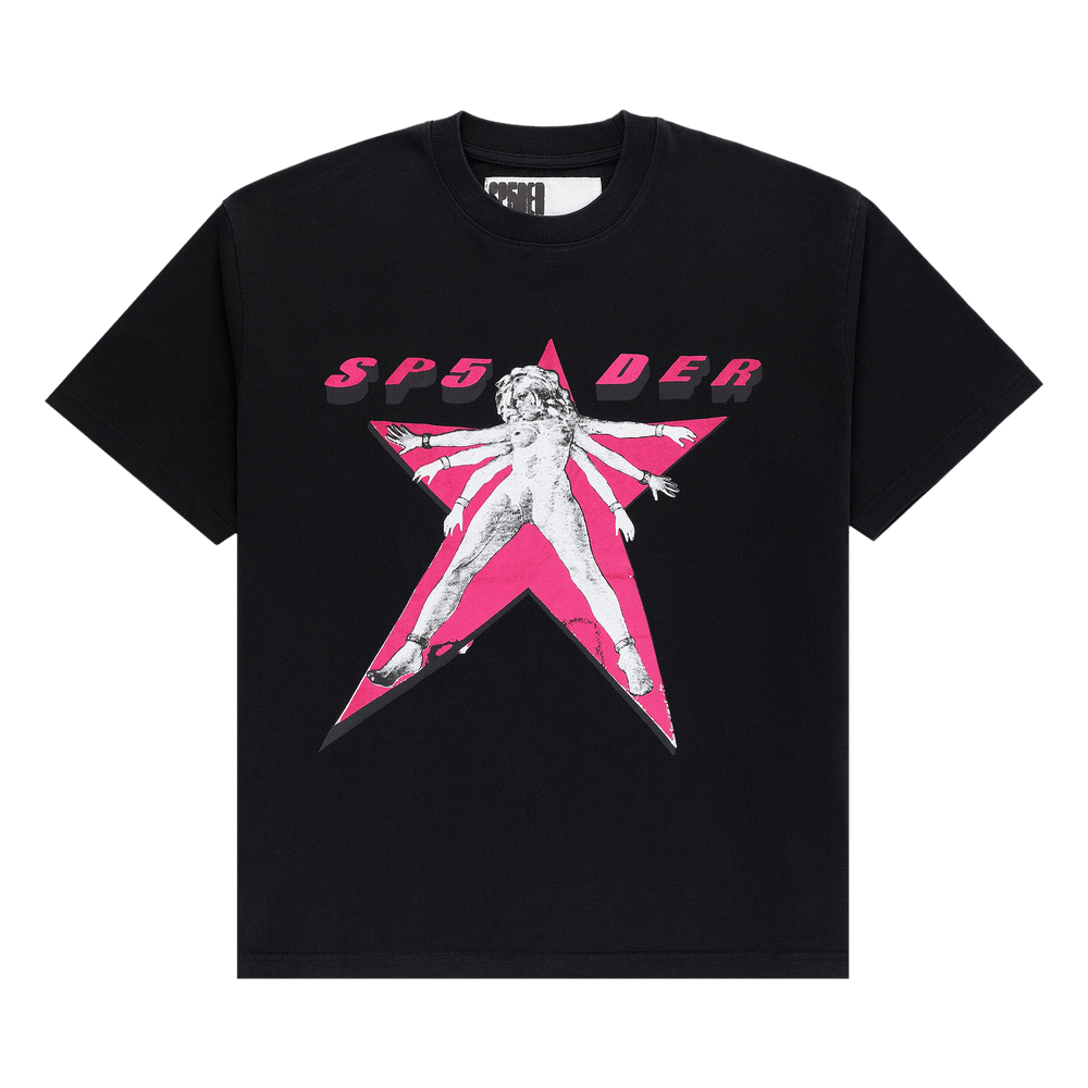 Sp5der Star Girl Tee "Black/Pink"
