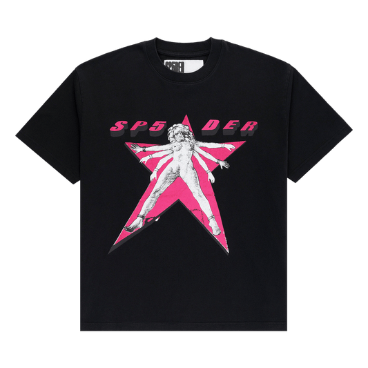 Sp5der Star Girl Tee "Black/Pink"
