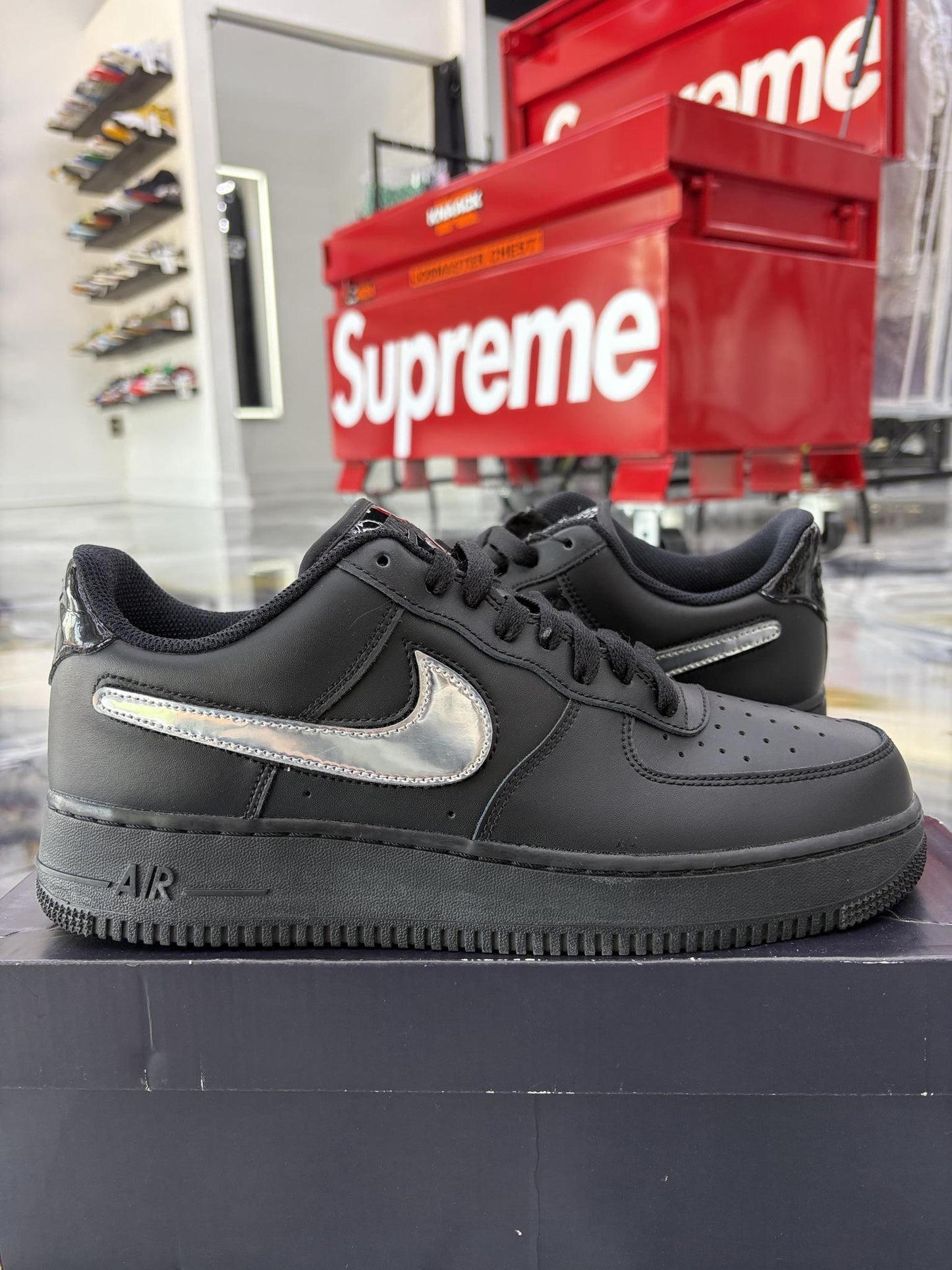 Nike Air Force 1 Low "Black Swoosh Pack" Used Size 10