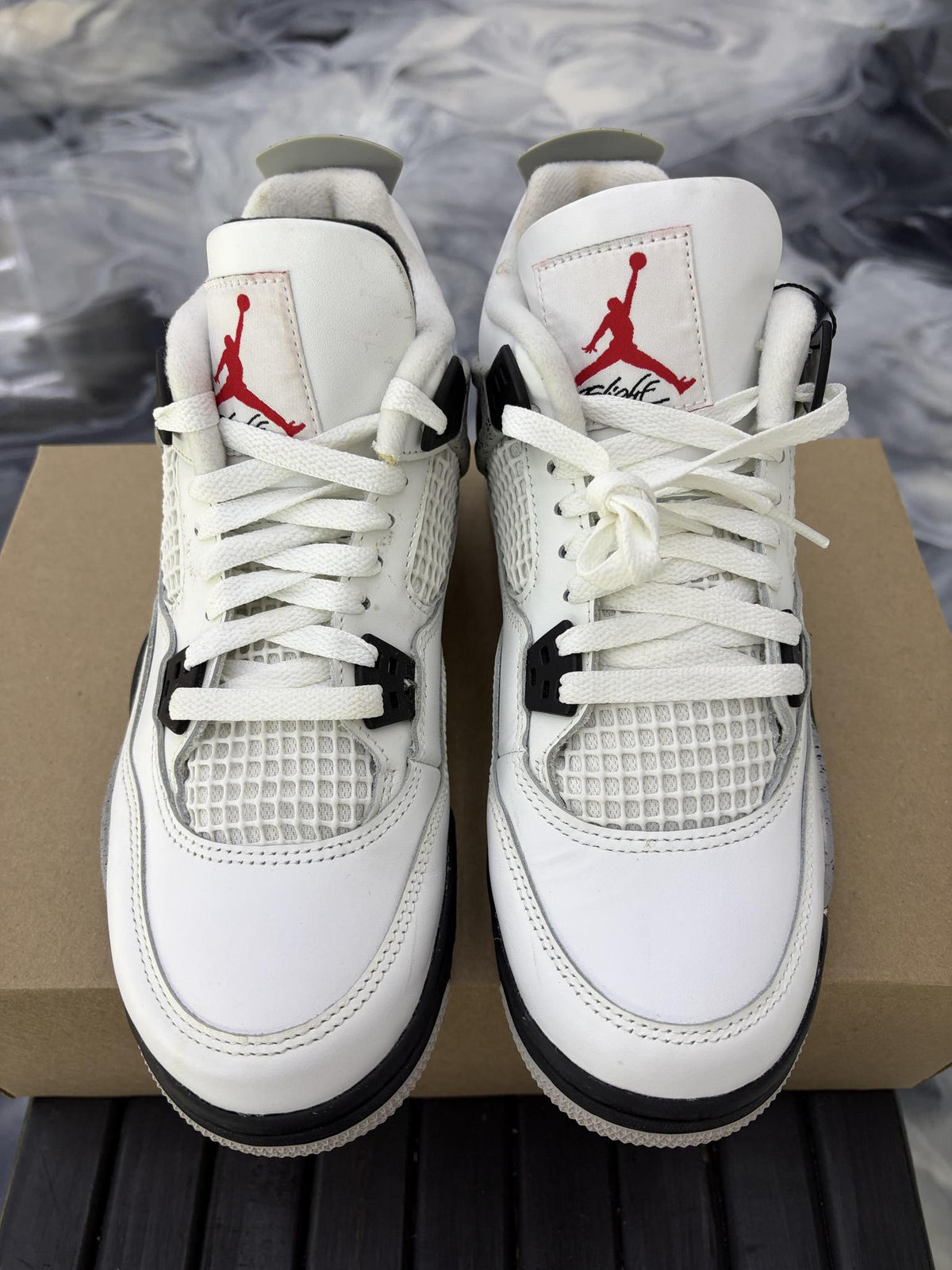 Jordan 4 "White Cement" Used Size 7Y/8.5W