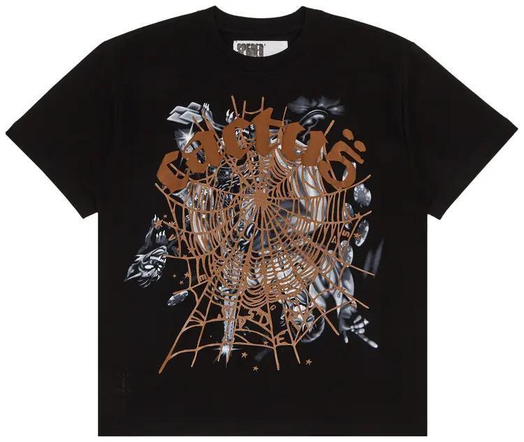 Sp5der X Cactus Jack Tee "Airbrush Black Brown"