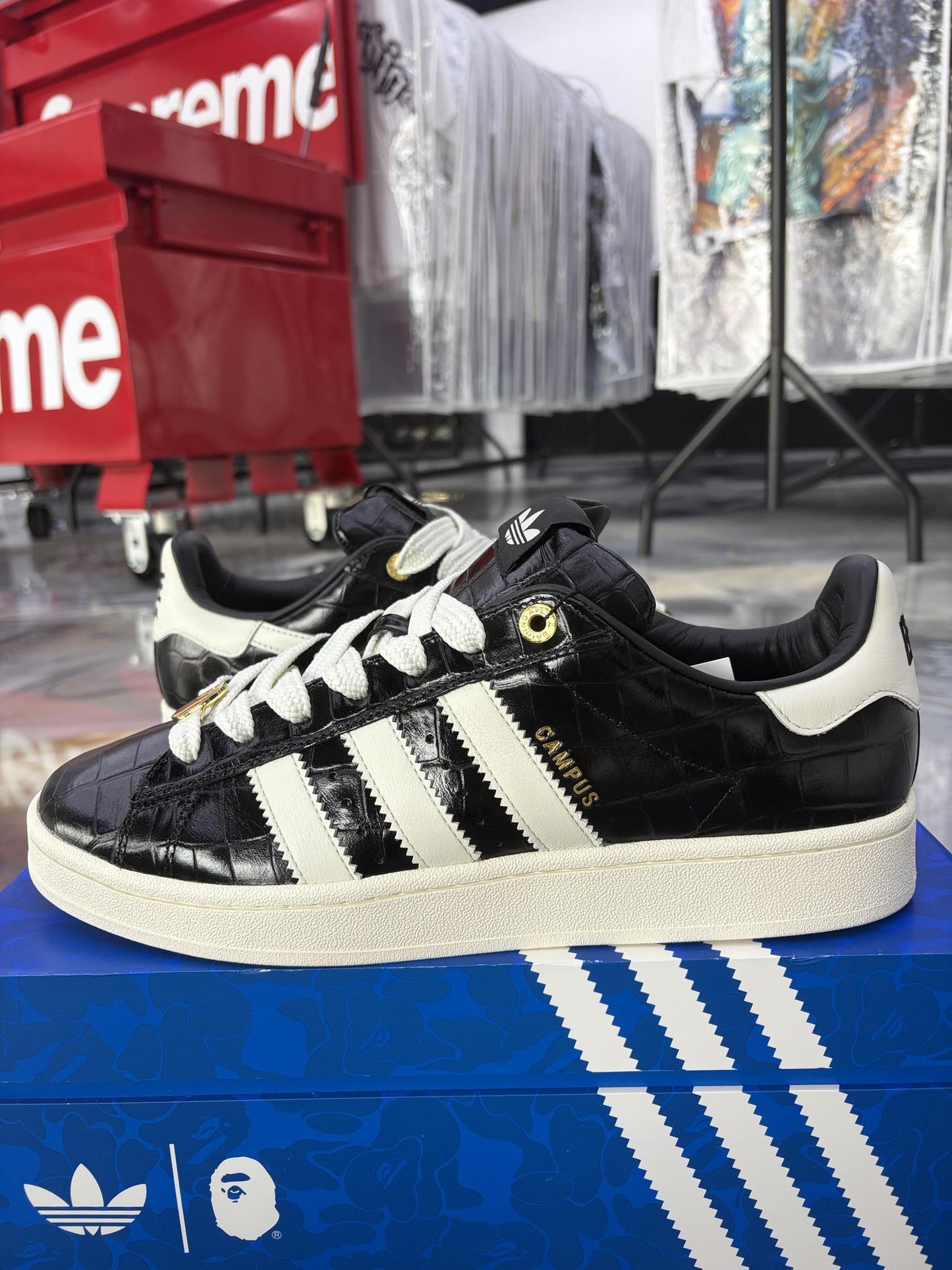 Adidas Campus Bape "Black" Used Size 12