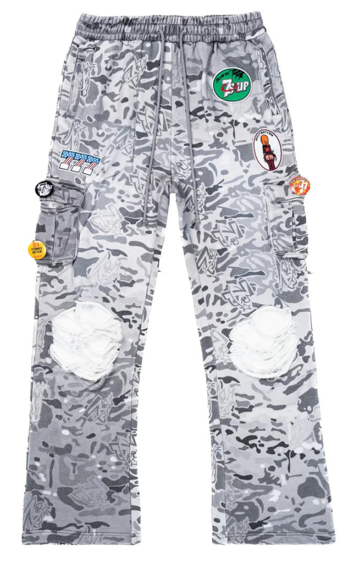 Triple Sevens Camo Sweatpants "Grey"