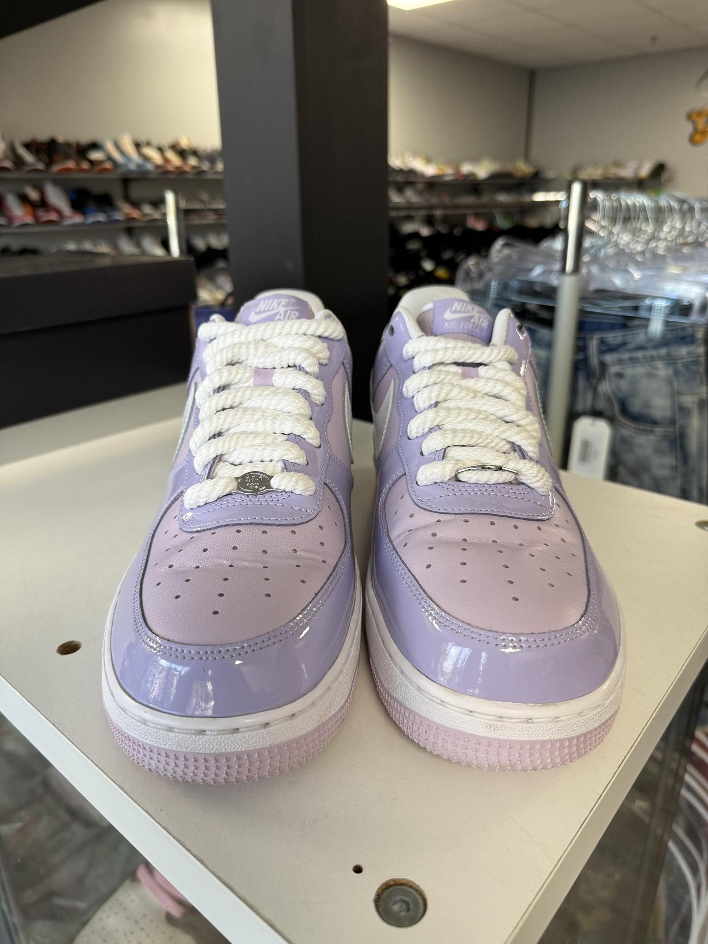 Nike Air Force 1 Low "Hydrangeas Patent" Used Size 11.5