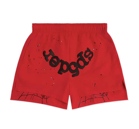 Sp5der Double Layer Shorts "Red"
