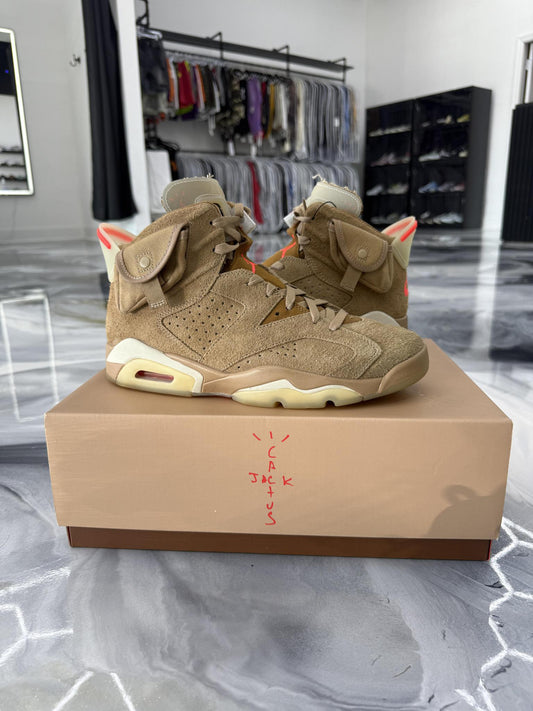 Jordan 6 X Travis Scott "British Khaki" Used Size 9