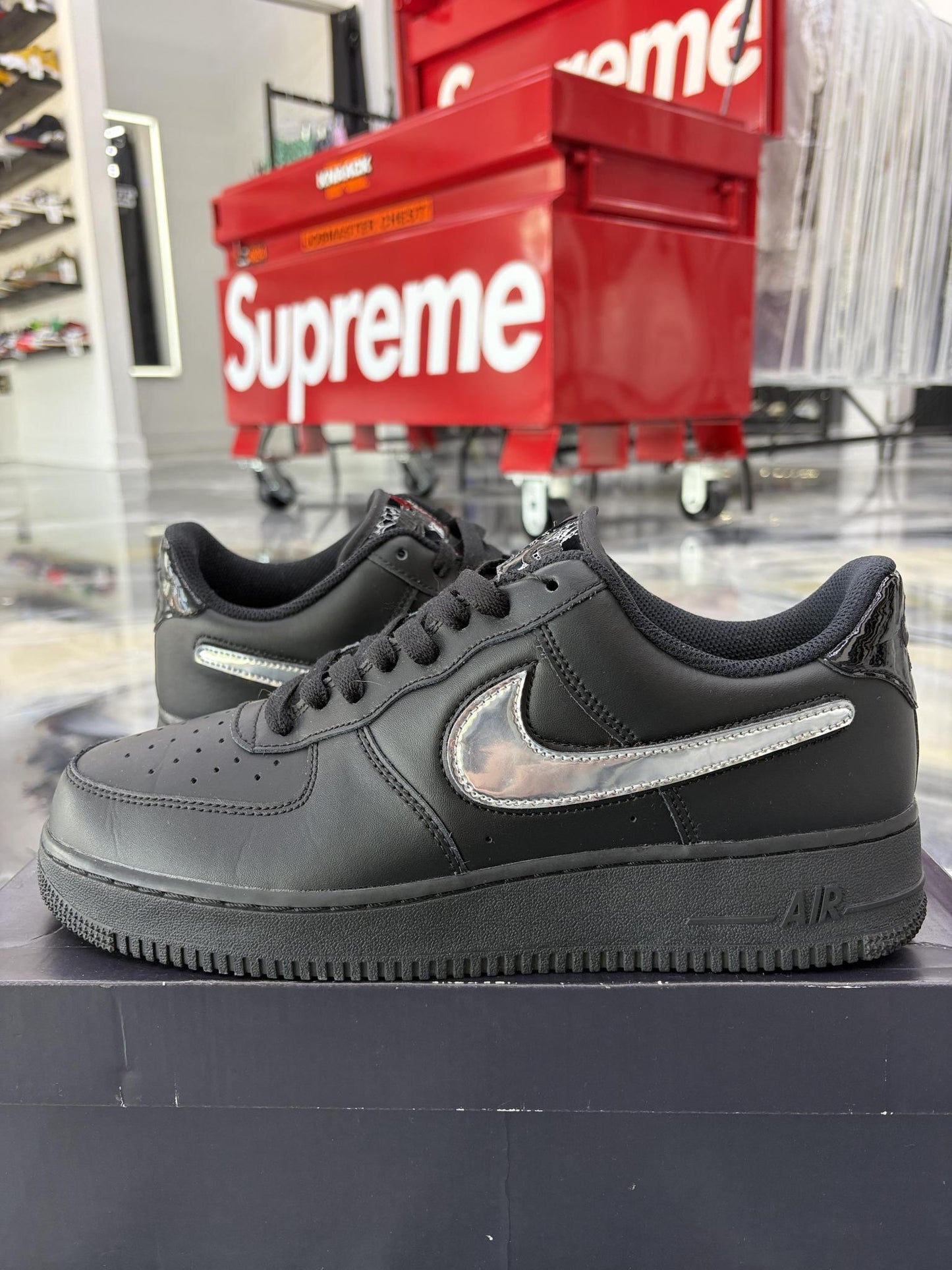 Nike Air Force 1 Low "Black Swoosh Pack" Used Size 10
