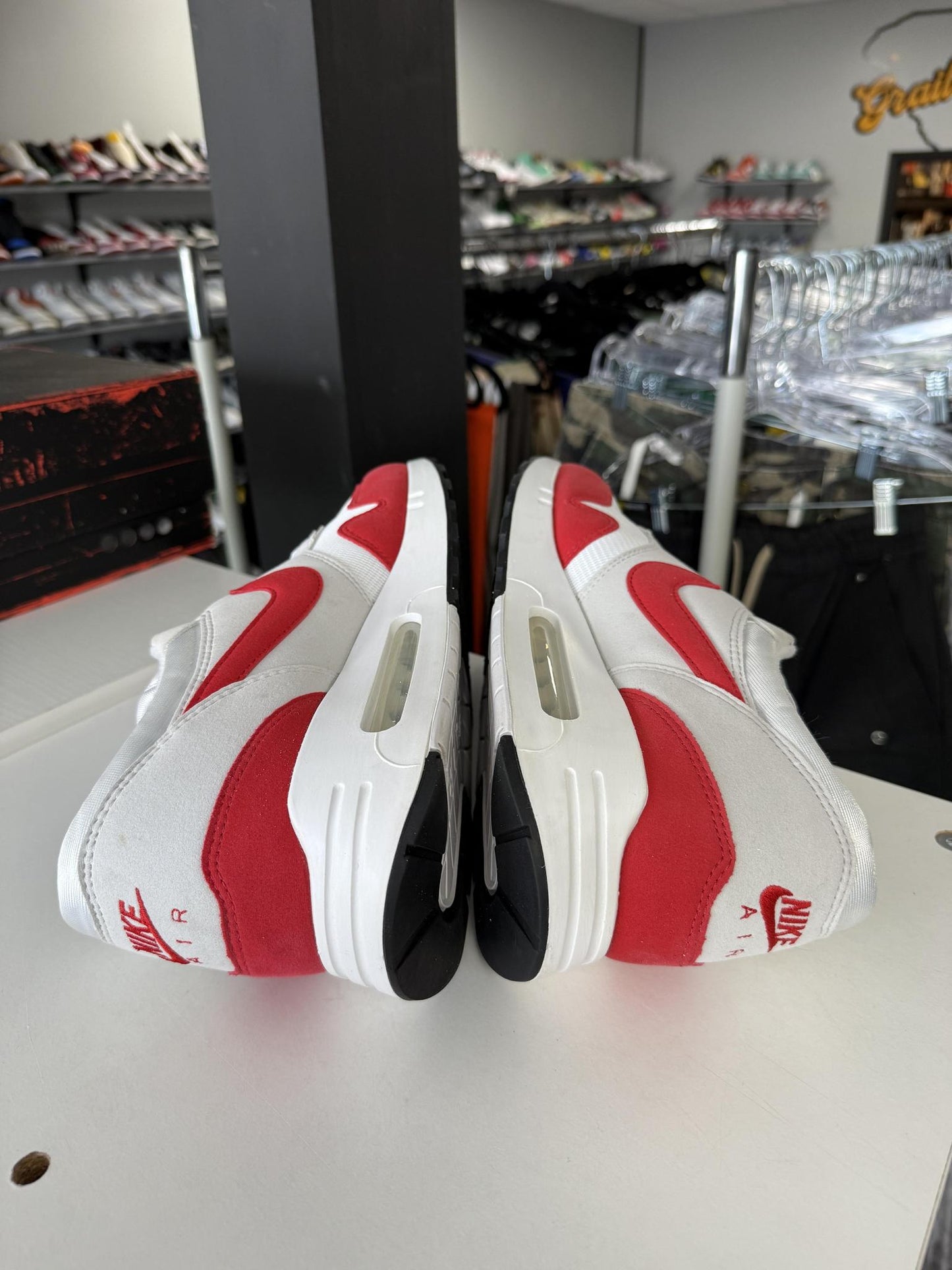 Nike Air Max 1 "Big Bubble University Red" Used Size 14