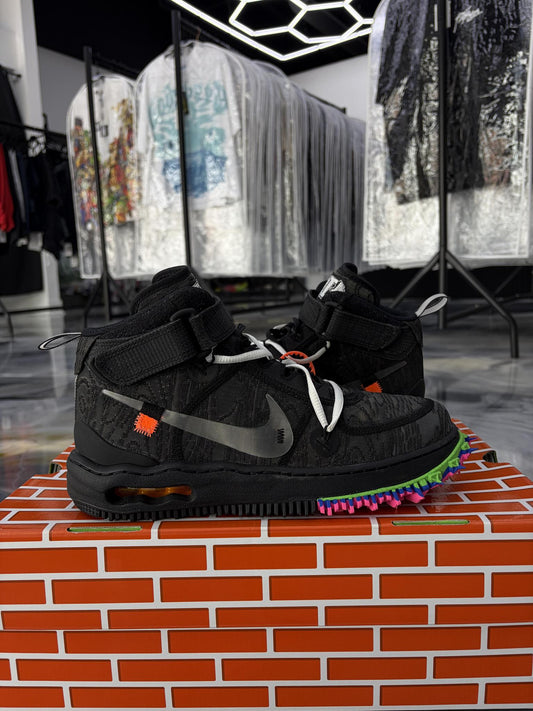 Nike X Off White Air Force 1 Mid "Black" Used Size 9