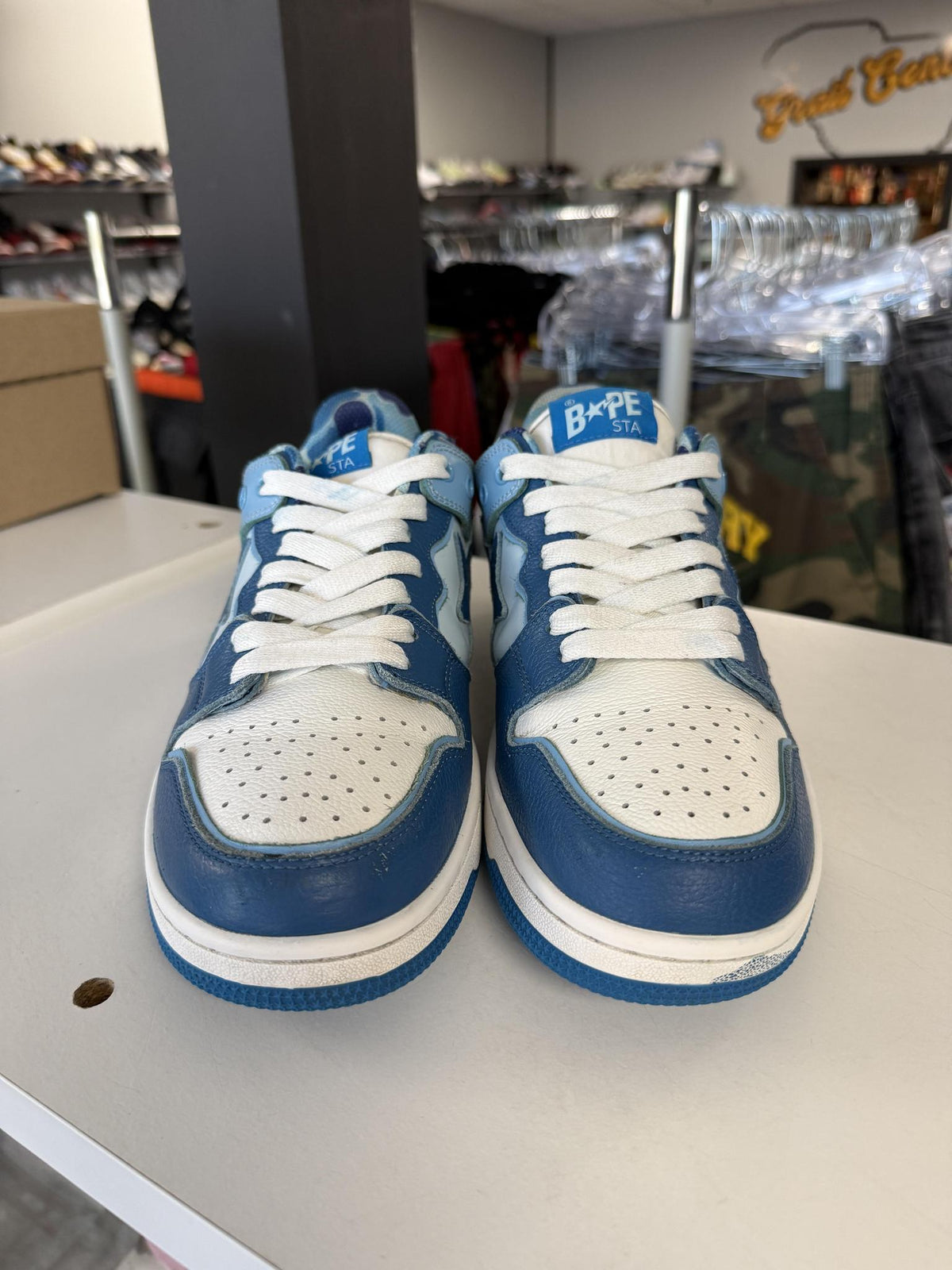 Bape Sk8 "Blue White" Used Size 9.5